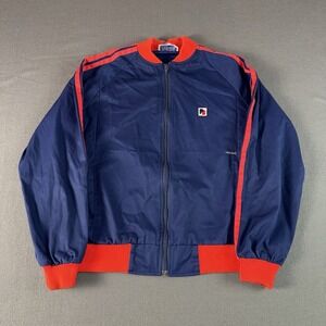Vintage Pierre Bonee Men’s Medium Track Suit Zip Up Bomber Jacket Blue & Red. D